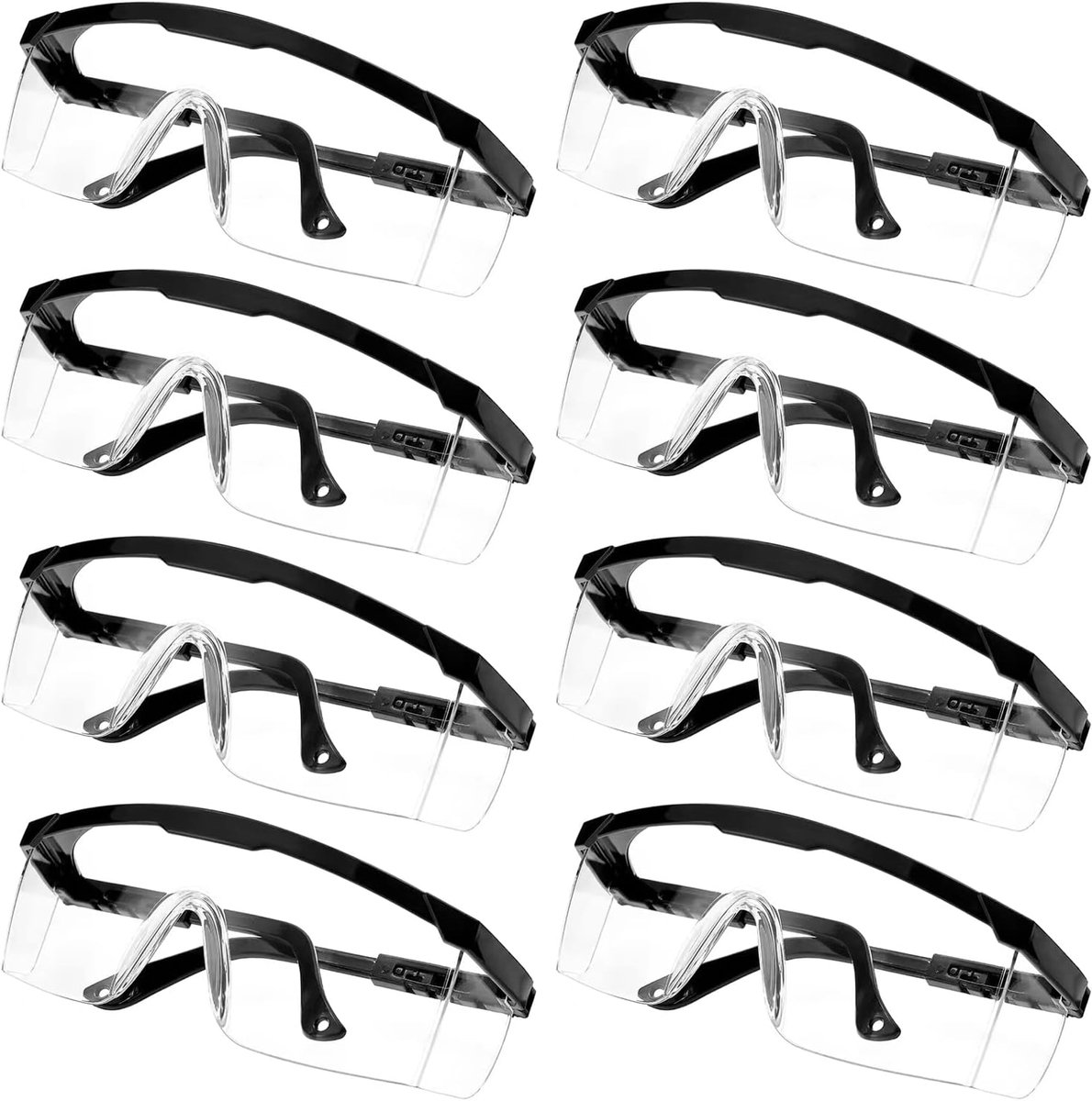 8 Stuks Veiligheidsbril - Transparant Voor Kinderen Nerf Gun Battles (Zwart)