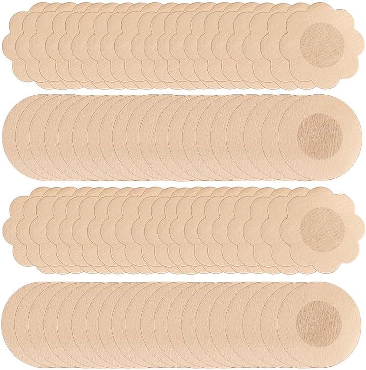 80 stuks tepelafdekkingen, onzichtbare wegwerpstickers voor tepelafdekkingen voor dames, Lederen kleur., S