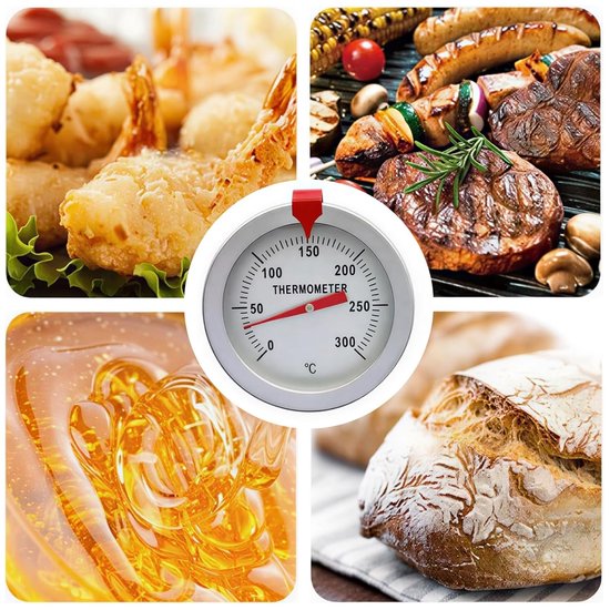 Frituurthermometer met Aflezing, Meet Oliepan Heet Voedsel, 50 ℃ Tot 300 ℃ Bereikwijzerthermometer met 5 Cm Wijzerplaat voor Frituurgrill Turkije Snoep Koffie enz. (-1010210097211) — afbeelding 5