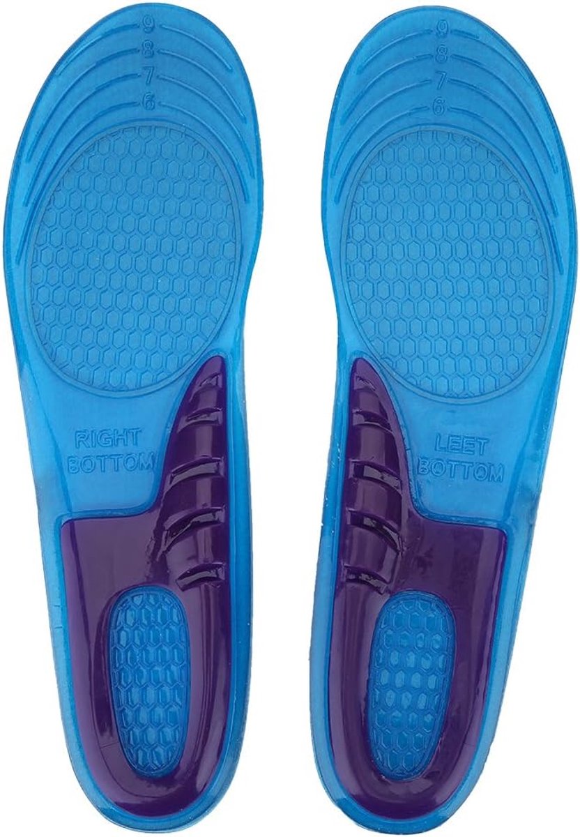 inlegzolen van siliconengel met schokdemping en geurabsorptie, massage-effect, comfortabel voor hardloop- en vrijetijdsschoenen, maat M (38-43)
