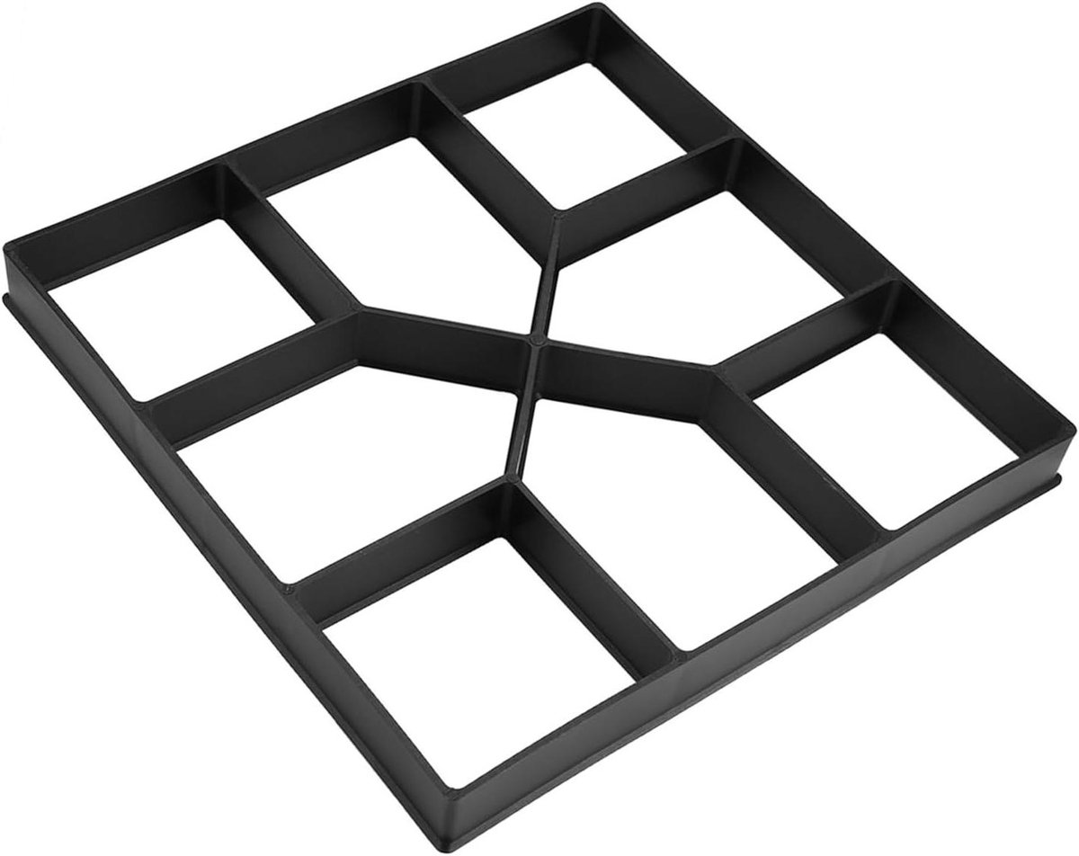 Betonnen Stapsteenvorm - Stoeptegel mal - Tuinpaden Aanleggen - Herbruikbaar Plastic - 40 x 40 cm - Zwart