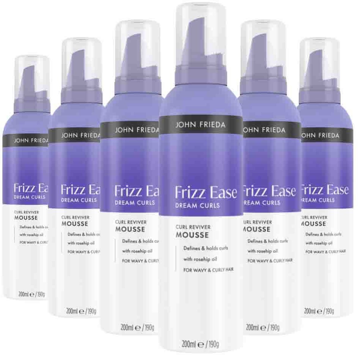 John Frieda - Frizz Ease Dream Curls Mousse - 6 x 200 ml - Voordeelverpakking