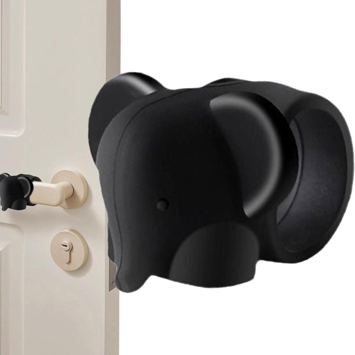 Deurstopper - Deurbuffer Deurbescherming - Muren Beschermen - Zonder Boren Zelfklevend - 65 cm - Zwart