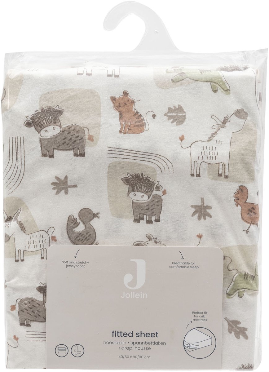 Jollein Hoeslaken Ledikant - 70/75x140/150cm - Jersey - Barn Buddies