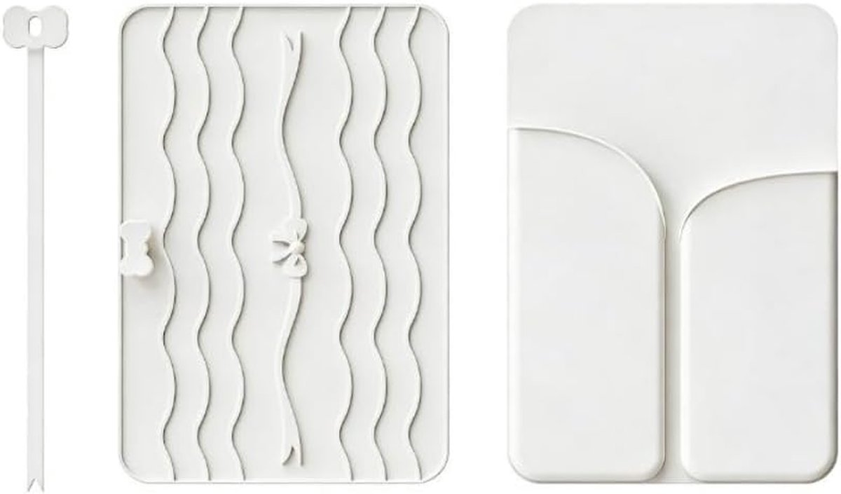 Hittebestendige Mat - Styling Tool Pad - Haar Styling - Dubbele Zakken - 20 x 29 cm - Wit