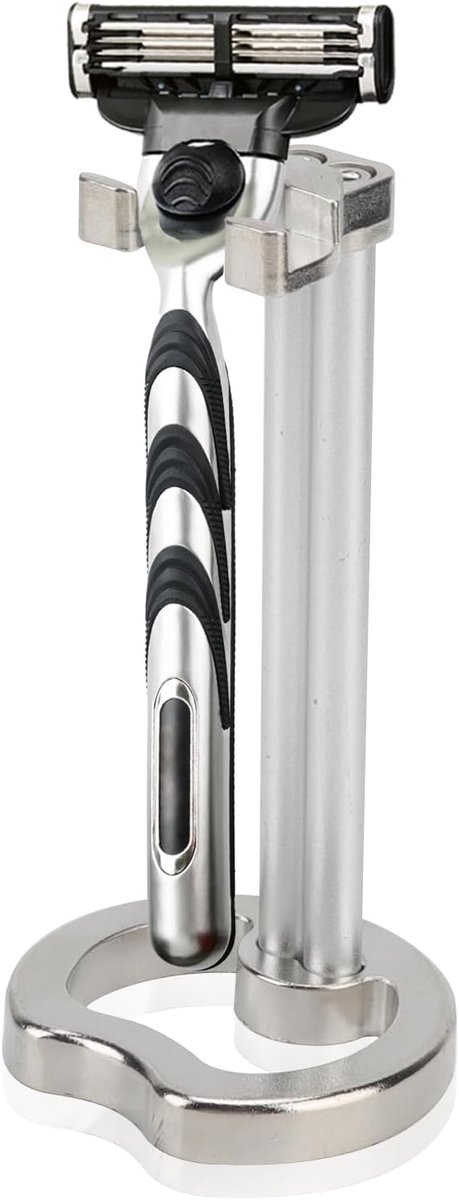 SnelShoppen - Scheermes Houder, Matte Metalen Scheermes Pendant, Universele Scheermes Stand voor Mannen, Stabiele Basis, Barbier Accessoires voor Badk