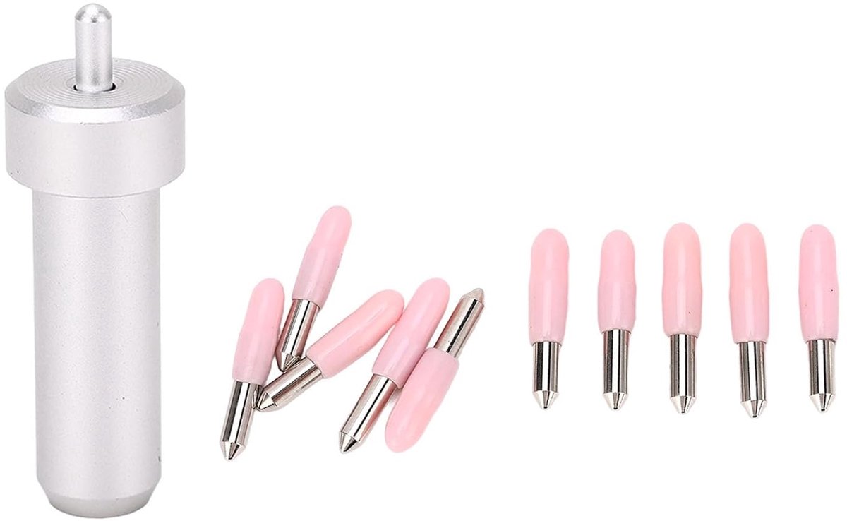 SnelShoppen - Snijmes Houder Kit 10 Stuks Fijne Snijbladen 30 Graden Fijn Snijden Blades en Aluminium Behuizing voor Creatief Knutselen