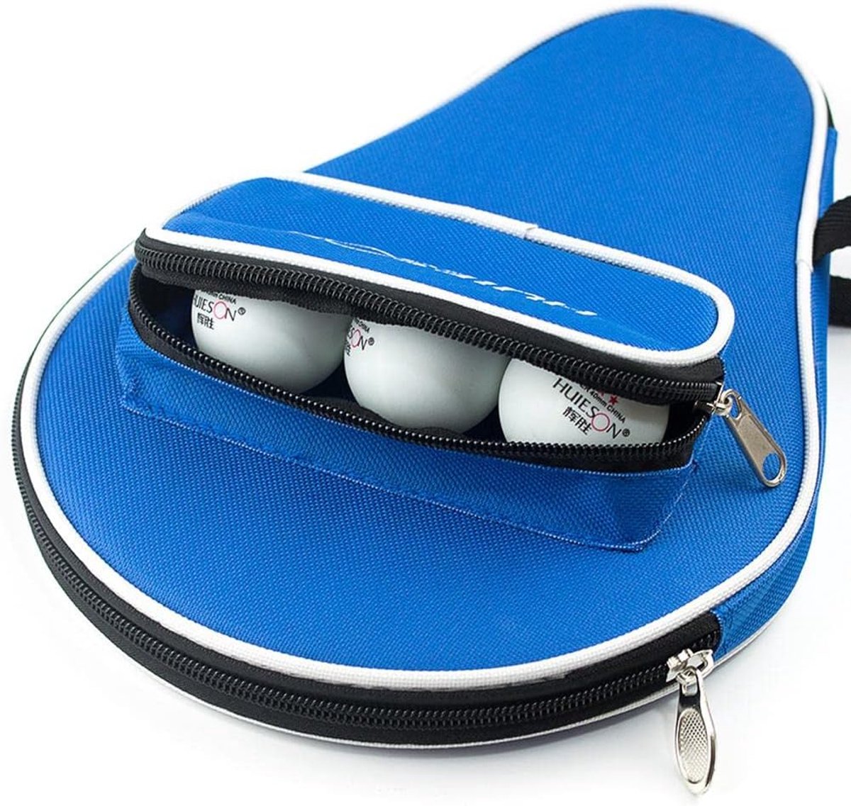 SnelShoppen - Tafeltennis Bat Tas - Waterdichte Ping Pong Racket Bescherming - Rackethoes voor 1 Racket - Extra Ballen Compartiment voor 3 Ballen - Id