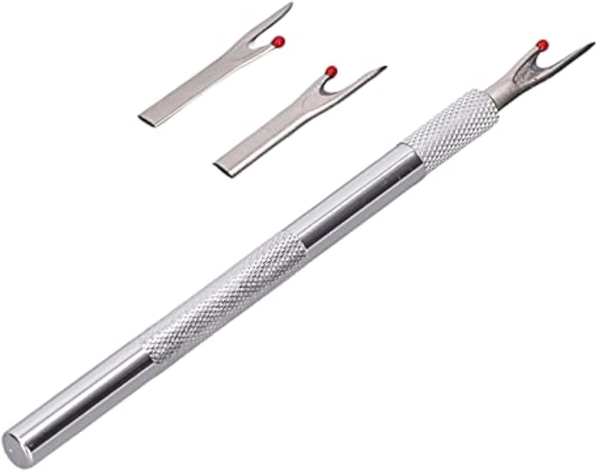 SnelShoppen - Torn Mes, Metaal Torn Mes Set met Vervangmes Aluminium Handvat, Torn Mes Naaldenscheider Draad Cutter Gereedschap voor Naaiwerk DIY Crea