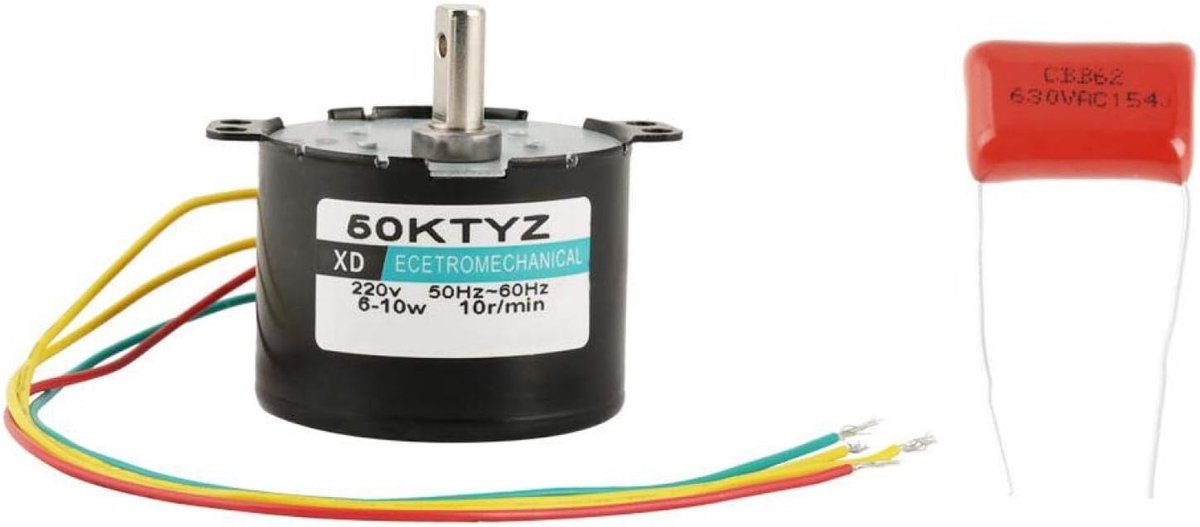 SnelShoppen - AC Motor 220V, Miniatuur Laagtoerige Motor 5-50RPM, Synchronous Motor met Hoge Koppel en Geluidsarm, CW/CCW Rotatie, 1 Stuk