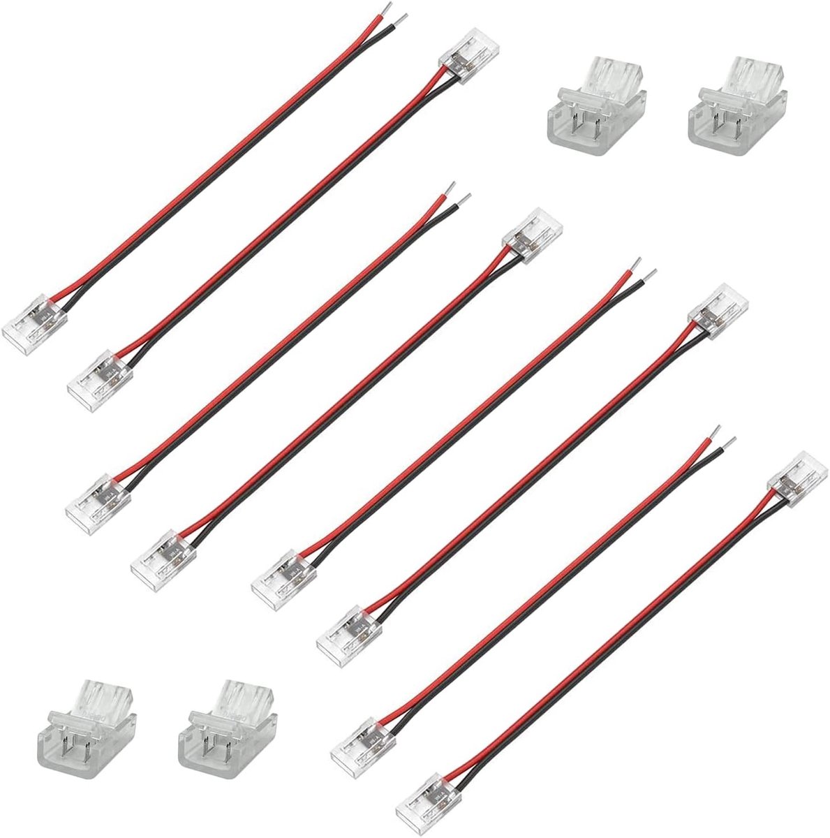 GTIWUNG Pack of 12 2 Pin LED Strip Connectors, 8 mm LED Strip Connector Adapter, 2 Pin Connection Cable for 8 mm Wide - ShopVlot