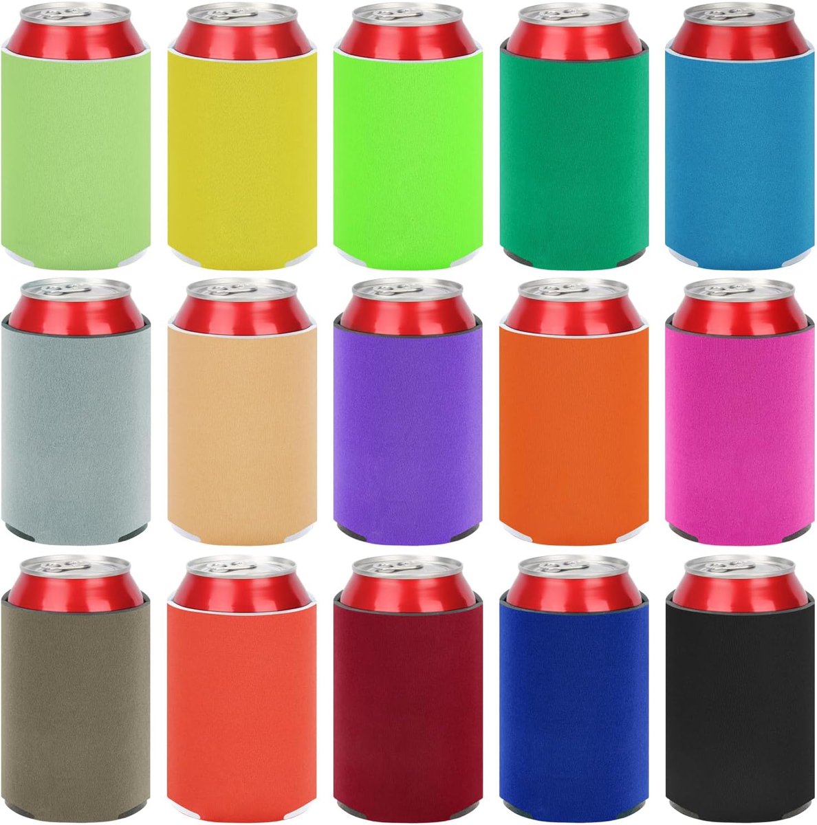 Empty Can Coolers, 15pcs DIY Bulk Foam Drink Can Coolers, Personalized Sublimation Sleeves Soda Can Insulator for - ShopVlot