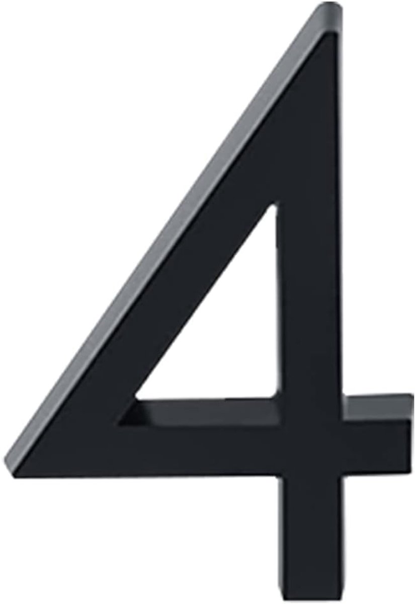 SnelShoppen - Zelfklevende Huisnummer Stickers Modern 3D Adresnummer Zwart 5.4cm voor Deur en Straatnaambord, Waterdicht en UV-bestendig, Perfect voor
