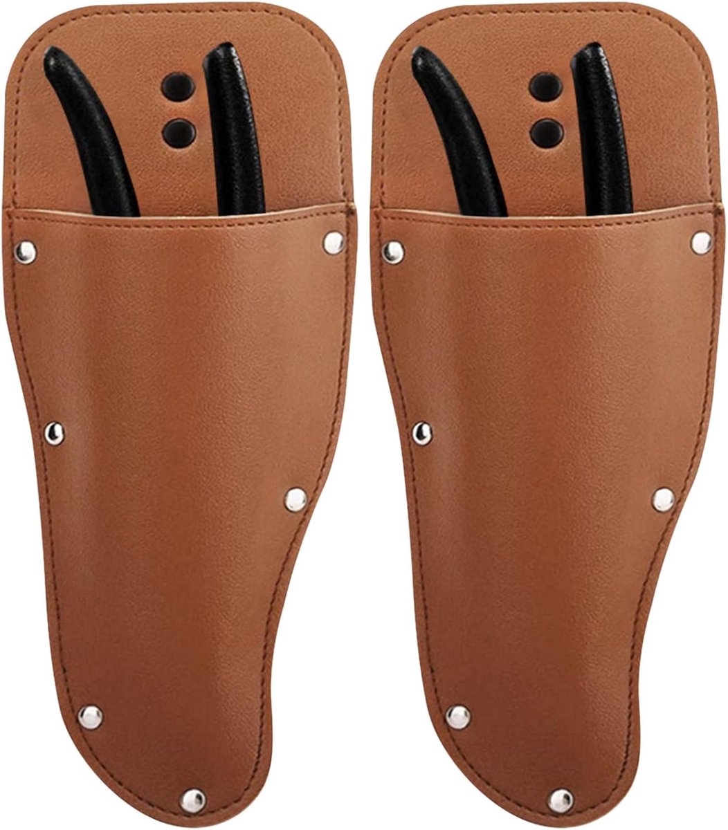 SnelShoppen - 2 Stuks Tuinscharen Holster - Brede Smart Sheath voor Tuinscharen - Handgemaakte Faux Leren Tuinscharen Sheath - Tuin Snijschaar Holster