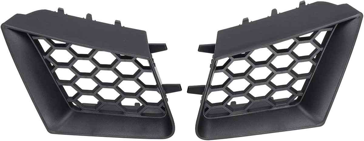 SnelShoppen - 2Pcs Voorbumper Boven Rooster Links Rechts Vervanging Glanzend Zwart ABS voor Seat Ibiza Cordoba 6L 2002-2009