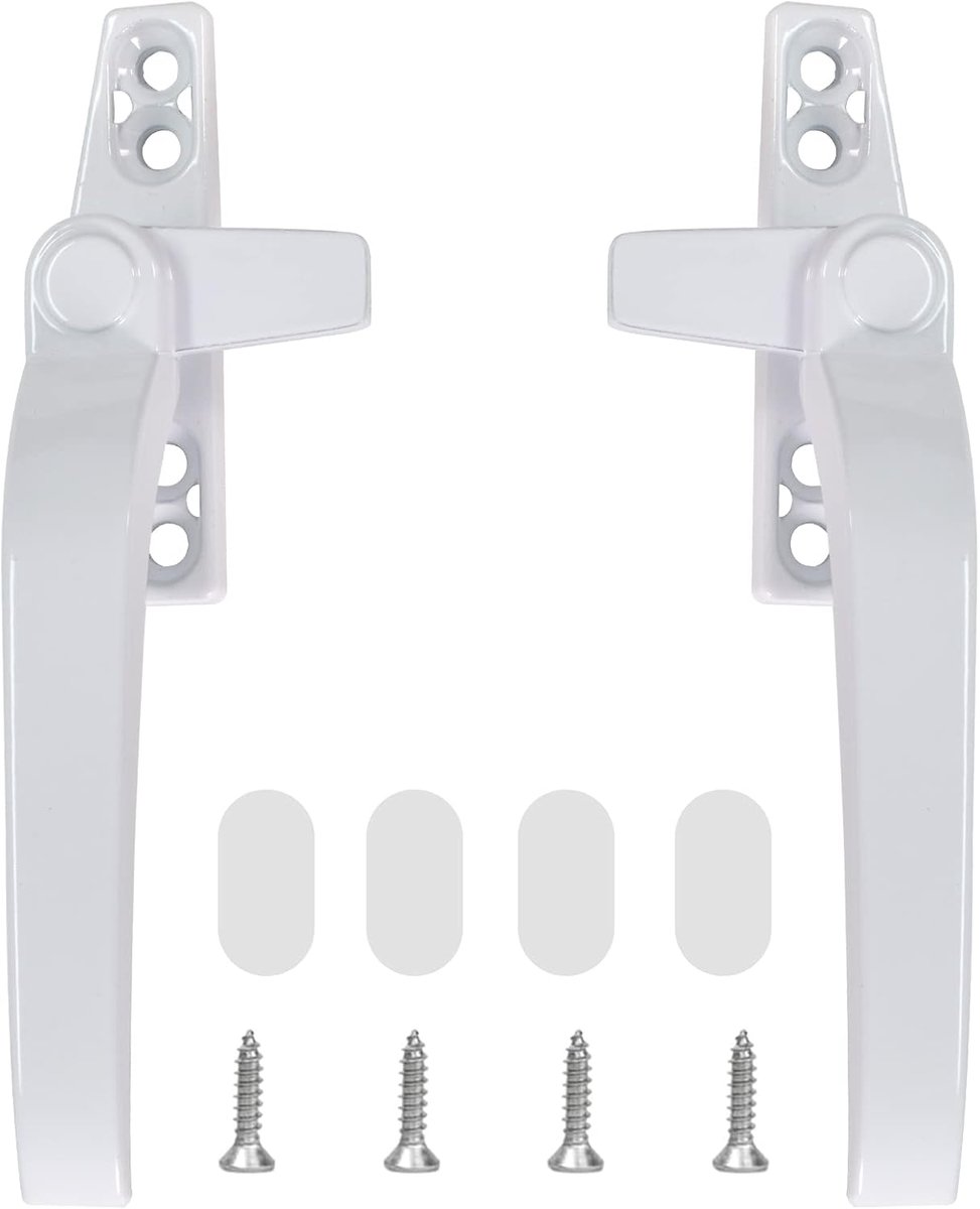 SnelShoppen - 2 Stuks Aluminium Legering Raamhandles - Universele Raamhandgreep Metaal Draai Raamhandle met Schroefmontage voor Aluminium Raamdeuren
