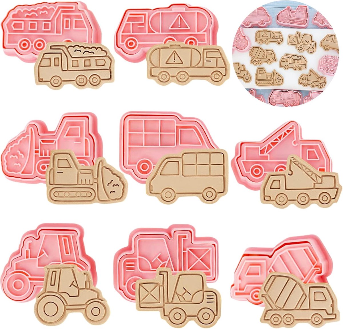 SnelShoppen - 8 Stuks Koekjesuitsteekvormen voor Kinderen 3D Fondant Koekjesuitsteekvormen Herbruikbare Koekjesuitsteekvormen voor Kinderen (Transport
