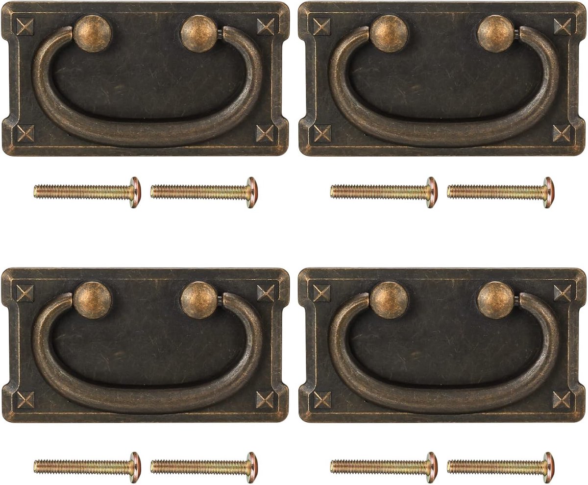 4 Piece Drawer Pullers - Antique Furniture Cabinet Knobs and Handles for Bedroom, Wardrobe, Chest of Drawers - ShopVlot