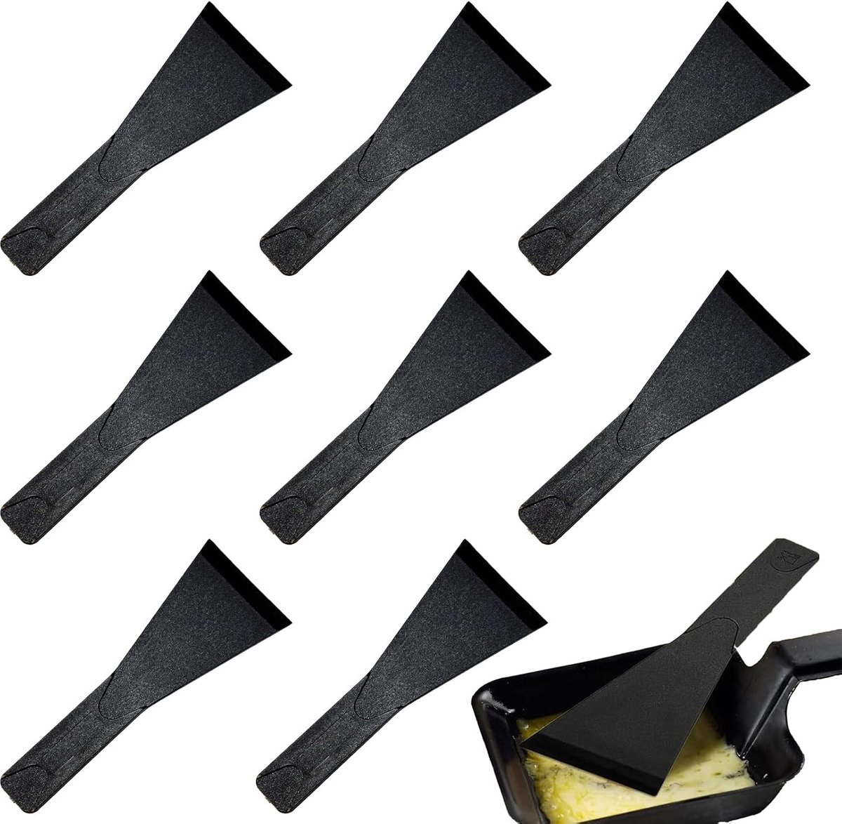 Set van 8 raclette spatels met anti-aanbaklaag perfect voor kaasgrills gourmet en fondue duurzame keukenhulpen voor pannen en koekenpannen