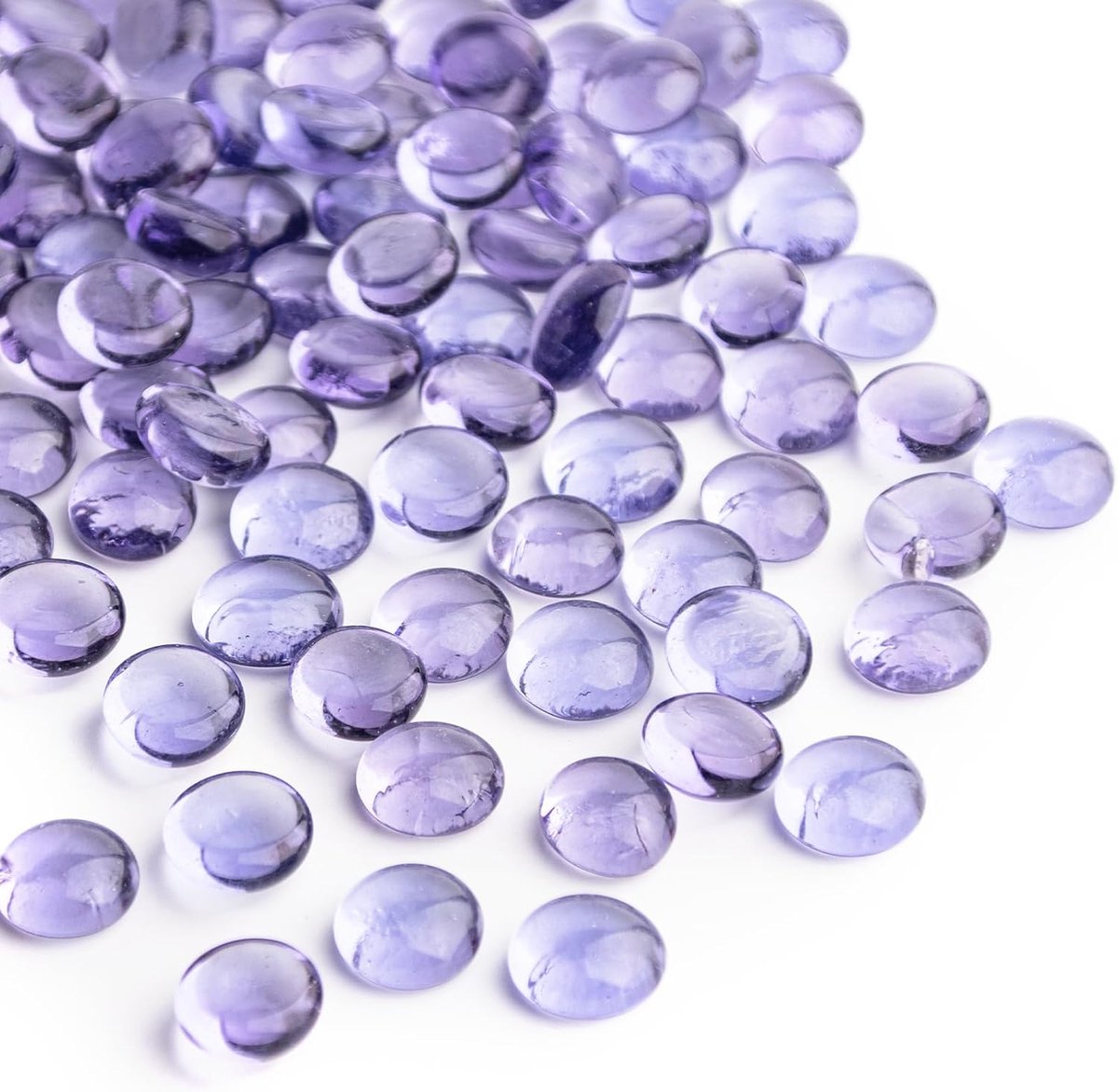 0,44 kg paarse glazen marmeren balletjes, mini platte glazen kralen ~ 150 STUKS voor vaasvullers, bloemige bodem Mancala-edelstenen kiezels aquariumrotsen voor tafelaquarium, huisdecoratie