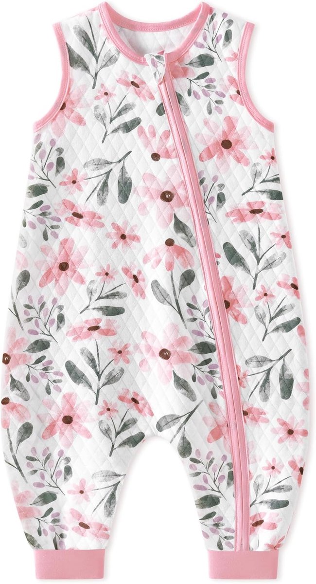 Kleine vierkante airlayer slaapzak met gedeelde pijpen 1.0, roze bloem, 90cm/3-4 Jahre
