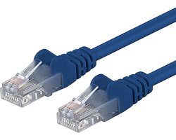 Netwerkkabel, Ethernet, LAN & patchkabel, Cat6, UTP, snel, flexibel en robuust, RJ45-kabel, 1 Gbit/S, AWG 26/7, koperen kabel, 100% Cu, blauw, 1 m