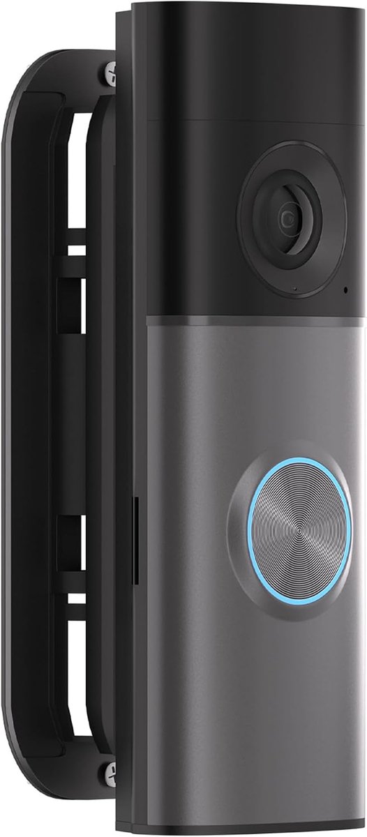 deurbelhouder compatibel met Ring Battery Video Doorbell 2e Gen/Plus/Pro & Ring Wired Video Doorbell Pro, 35° links/rechts hoekhouder met kleefpad en schroeven