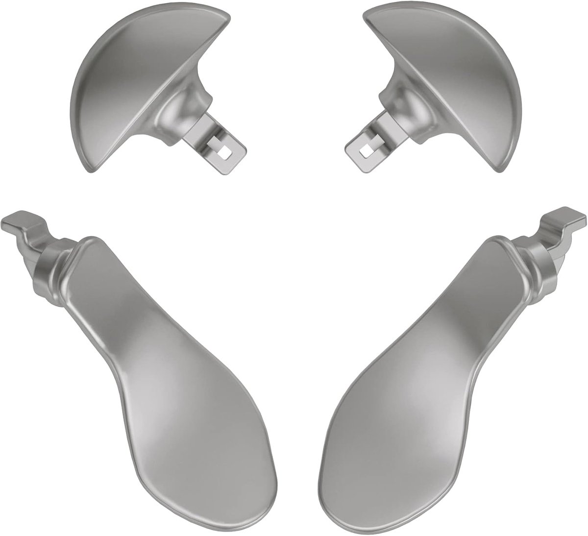 eXtremeRate Terug Peddels voor ps5 Edge Controller, Metalen Zilver Vervanging Verwisselbare 4PCS Metalen Terug Knoppen voor ps5 Edge Controller - Controller NIET Inbegrepen