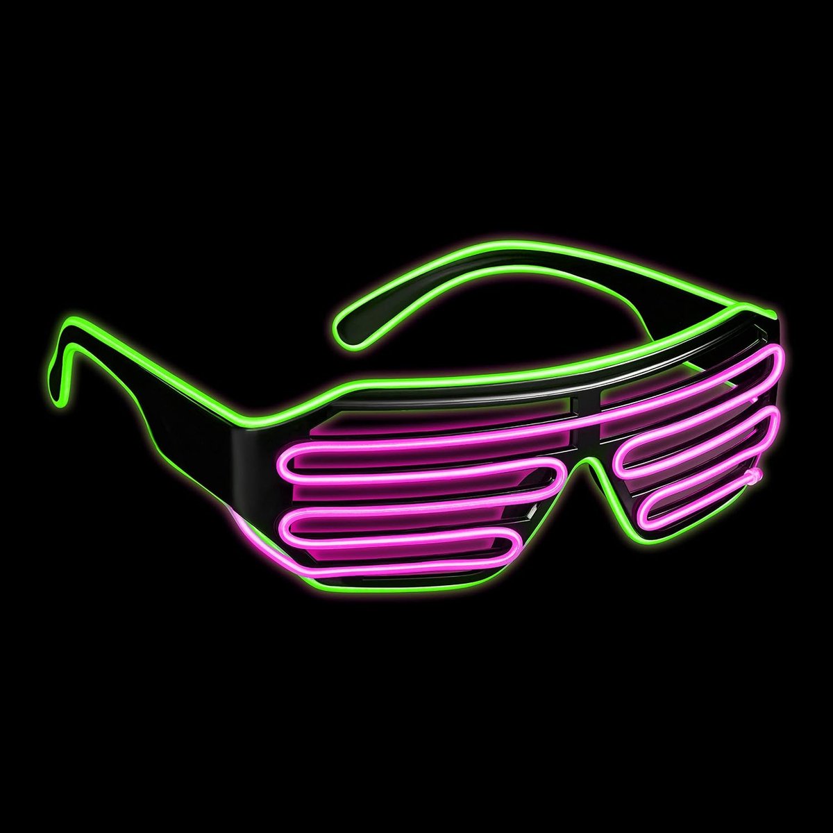 LED-bril met 3 flitsstanden - perfect voor techno DJ | festival | Halloween | carnaval | verkleedkleding als aanvulling op de outfit of het kostuum.
