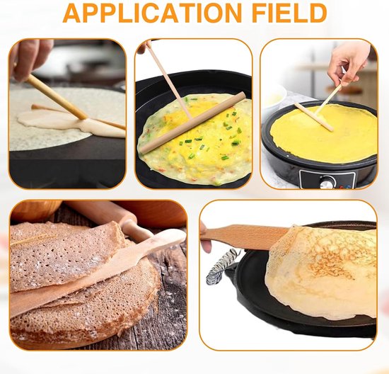 3-delige set dispenser voor crêpes, 2 deegverdelers in T-vorm (12/18 cm) en 1 deegverdeler — afbeelding 5