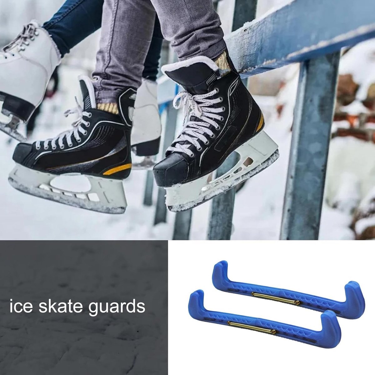 Schaatsbeschermers - Schaats Hoezen - Schaatsen Beschermen - Verstelbare Lengte - 31 cm - Blauw
