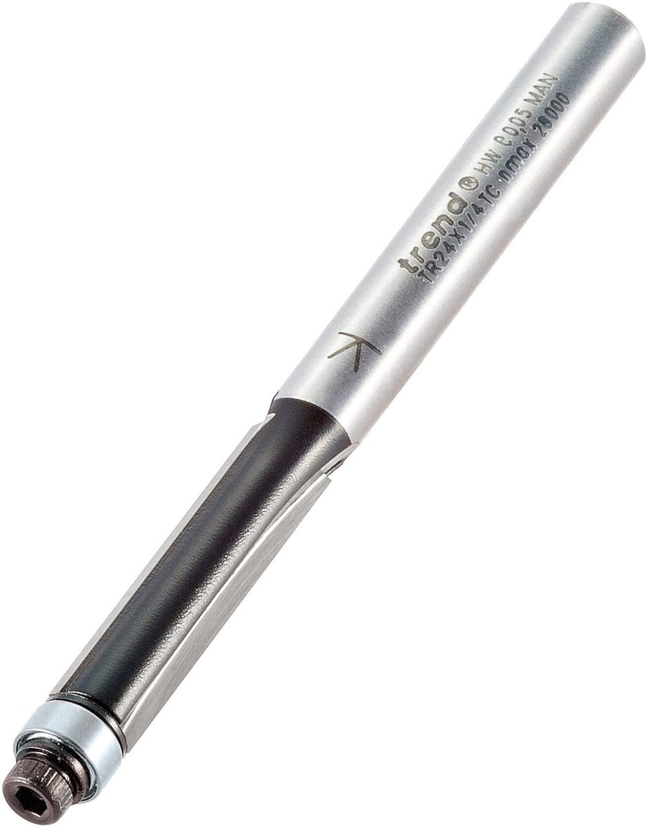 SnelShoppen - Geleide Trimmer 1/4 Inch Schacht, 6.3 Mm Snijdiameter en 25.4 Mm Snijlengte, Hardmetalen Punt voor Precisie en Duurzaamheid