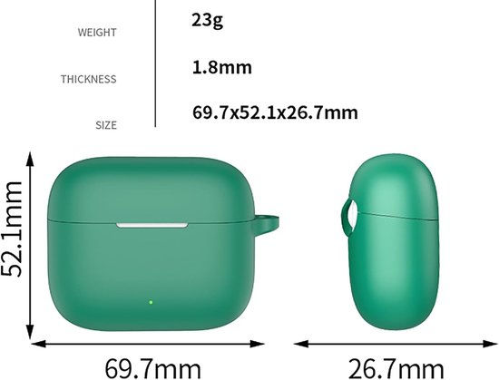 Hoesjes compatibel met Oppo Enco Buds3 Pro, siliconen hoes, lichtgewicht, schokbestendig, draagbaar - zwart — afbeelding 5
