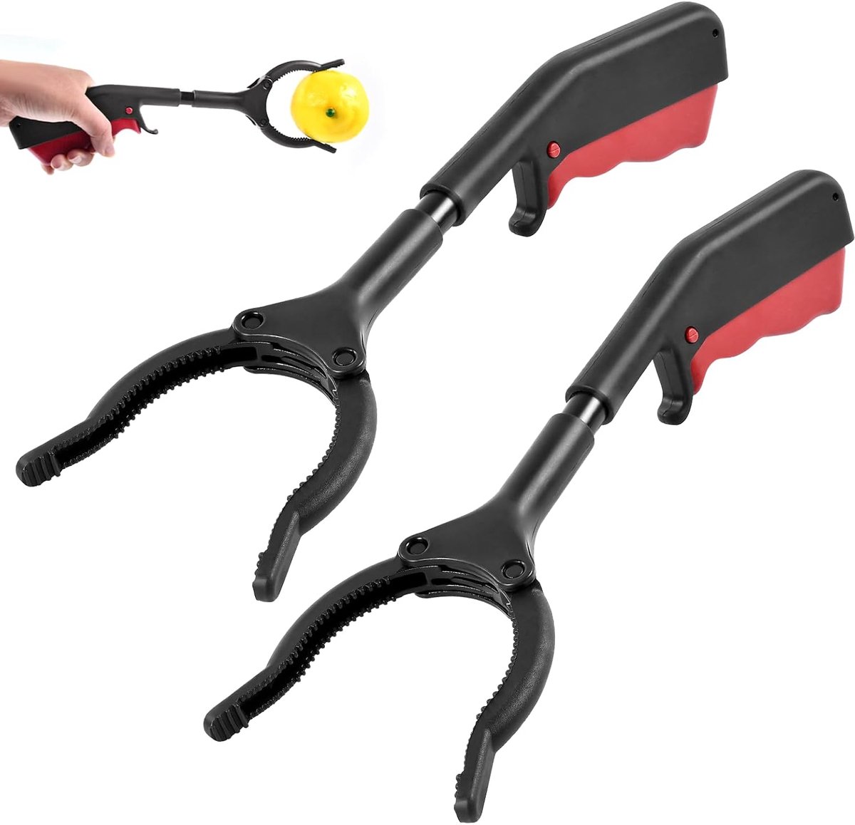 2 stuks kindergrijptang, grijper voor senioren, korte afvalgrijper, multifunctionele afvaltang, afvalgrijper, draagbare afvalverzameltang, voor afvalverzameling