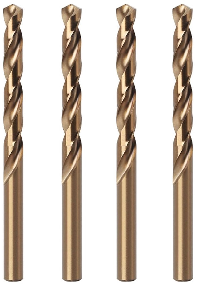 Boortjes met 8% kobalt, HSS M42 voor metaal, roestvrij staal, hard staal, aluminium en hout (4 stuks) (5mm) | Professionele spiraalboor, ijzeren boor voor metaal, gietijzer, roestvrij staal, aluminium, houtboor