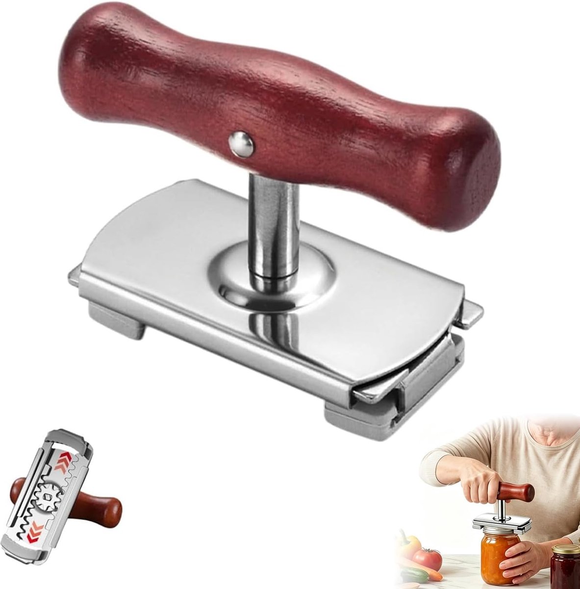Blikopener, Flessenopener Voor Senioren, Verstelbare Potopener Schroefdopverwijderaar, Handmatige Opener Voor Potten En Flessen, Antislip Keukenhulp Voor Thuis En Op De Camping