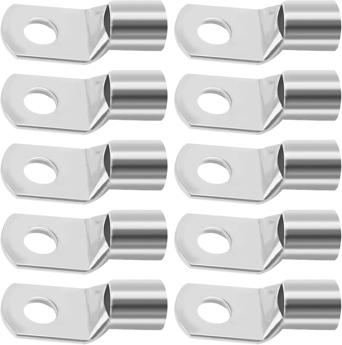 10 Stuks Ongeïsoleerde Ring Kabelschoenen 50mm² M8 - Kabelschoen 50mm2 voor Kabels, Hoge Kwaliteit Tin Beklede Koperen Kabelconnectoren Auto, Motorfiets & Elektrische Installatie