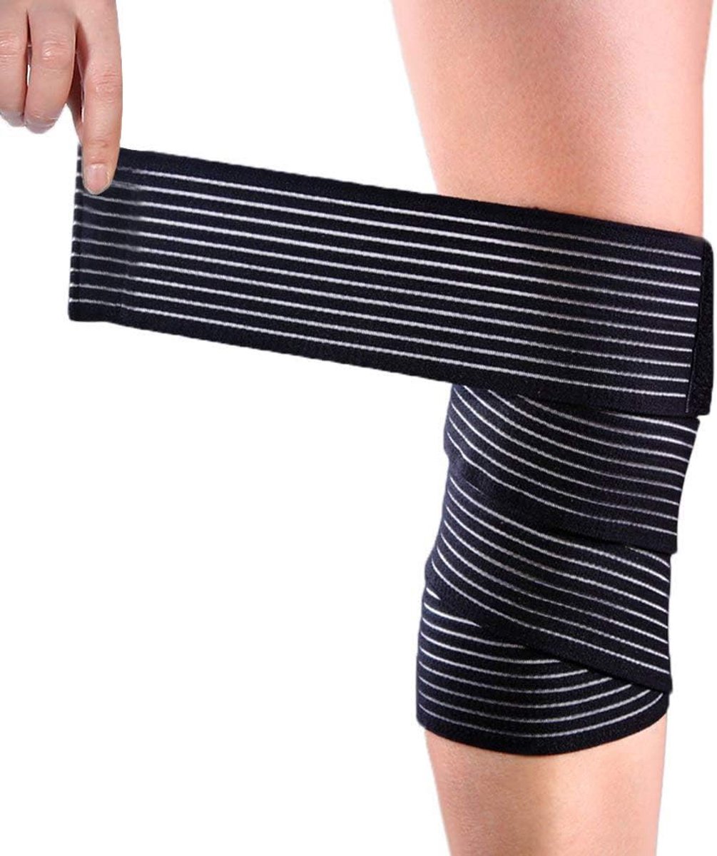 Compressiezwachtel met hoge elasticiteit voor benen, dijen, kuiten en knieën - Ondersteunende sportbandage voor gym, gewichtheffen, fitness, hardlopen en pijnverlichting - Elastische ondersteuning