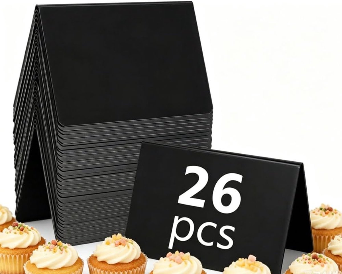tafelkaarten voor buffet, 26 prijskaartjes, type tafelnummers, restaurant, tafel voor de bruiloftsreceptie van het café in het gastronomiebuffet (type V)
