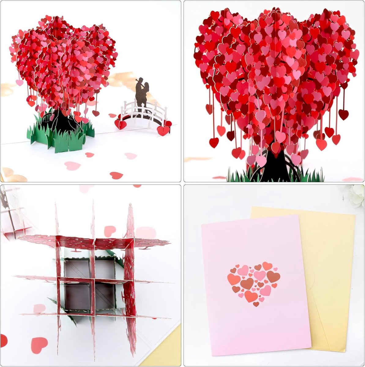 Pop-up verjaardagskaart, 3D liefdesboom voor koppels, gepersonaliseerde kaart voor Valentijnsdag, jubileum, liefdesverklaring kaart voor vriendin, vriend, verjaardagskaart, trouwdag, jubileum