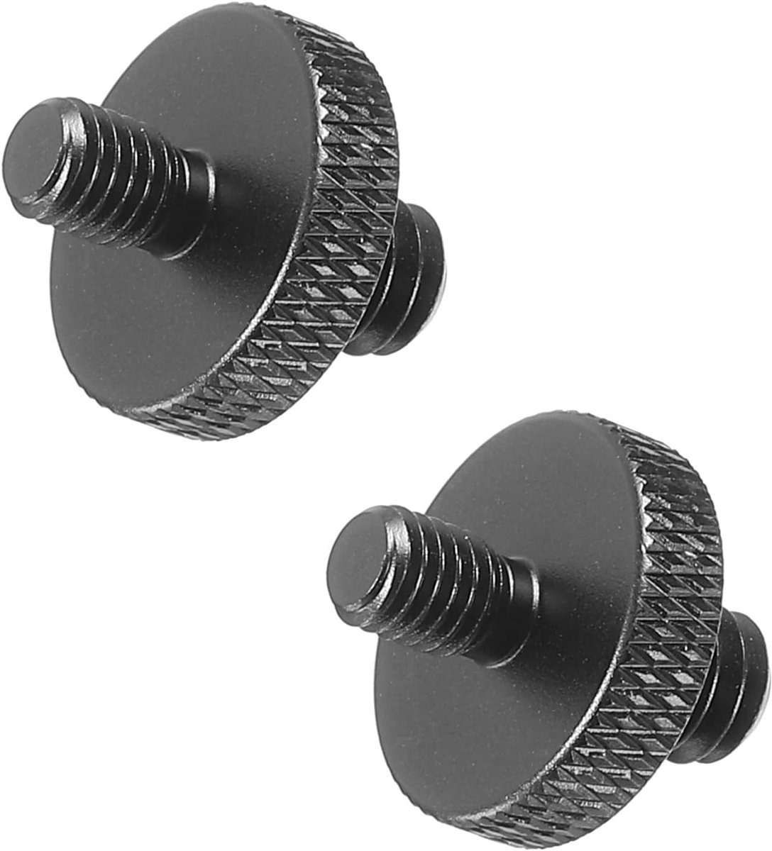 Microfoonstandaard Adapter M5 Mannelijk naar 1/4 Mannelijk Draad Statiefschroef Adapter Dubbelzijdig Cameraschroef voor Microfoon Statief Stand Zwart 2-Pack