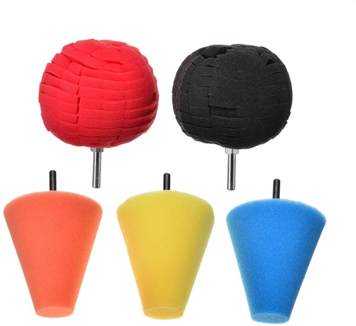 Polijstset Boormachine - Polijstpads Spons - Auto Onderhoud - Vijf Stuks Wasbaar - 25 x 16 x 8 cm