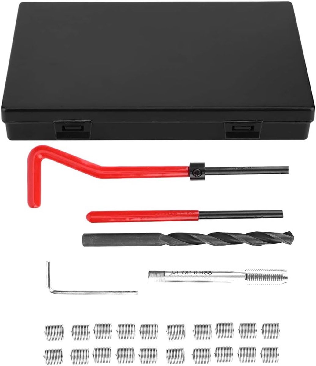 Reparatie En Twist Tap 25Pcs Draad Reparatie Kit Rvs Twisted Boor Wrench Schroefdraad Insert Tap Inbrengen Tool M7X1