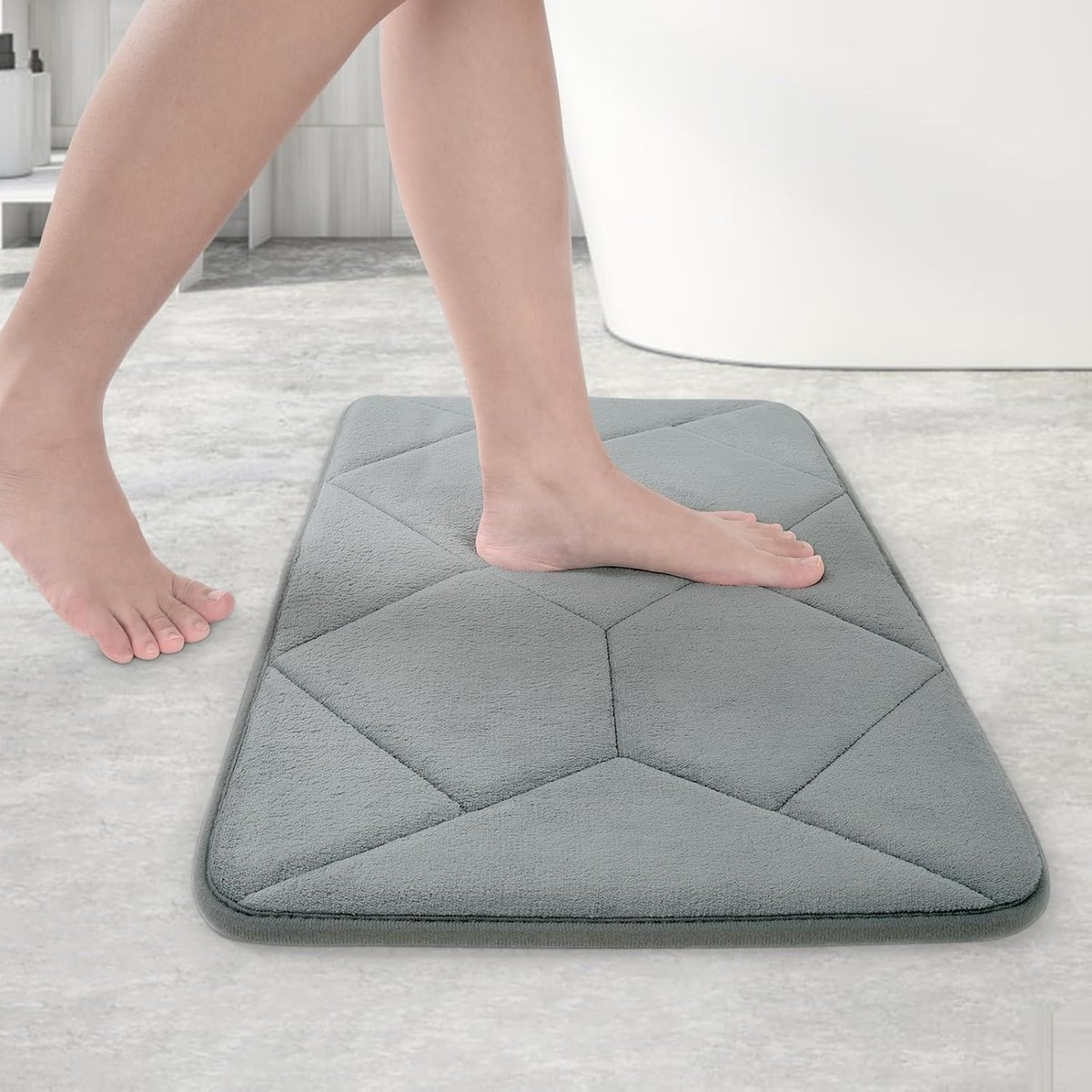 Badmat, absorberend, traagschuim, antislip, wasbaar, 60 x 40 cm, voor keuken, badkamer, woonkamer