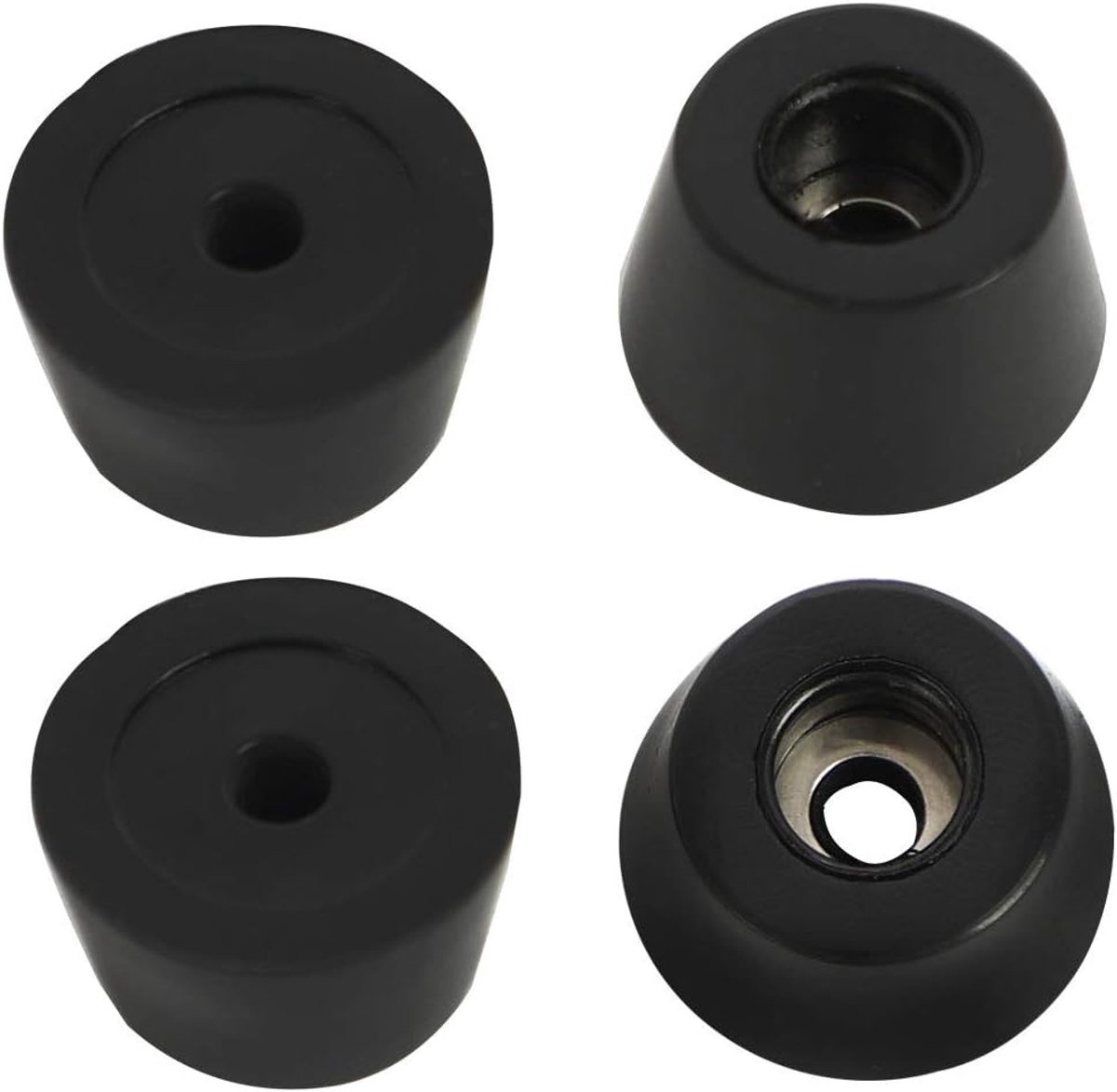 sourcing map 4 stuks rubberen voetjes bumper buffer voeten tafel stoel been pad vloerbescherming met metalen onderlegschijf D21x16xH12mm