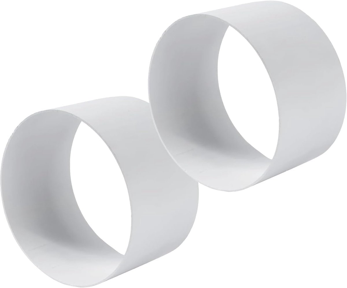 Systems 150 mm / 6" inch - Verpakking van 2 - Ronde vrouwelijke buisconnector - ABS kunststof HVAC-buisfittingen voor ronde PVC flexibele of stijve ontluchtingsslangpijp