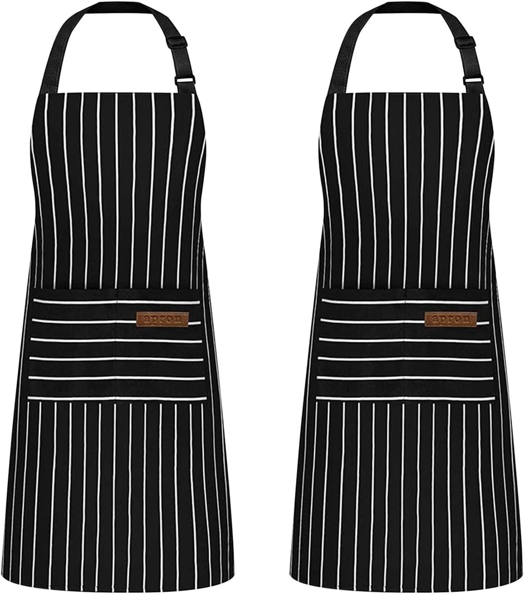 Verstelbare Keuken Schorten met Pocket voor Koken en BBQ, Antivuil en Duurzaam, Geschikt voor Mannen en Vrouwen, Set van 2
