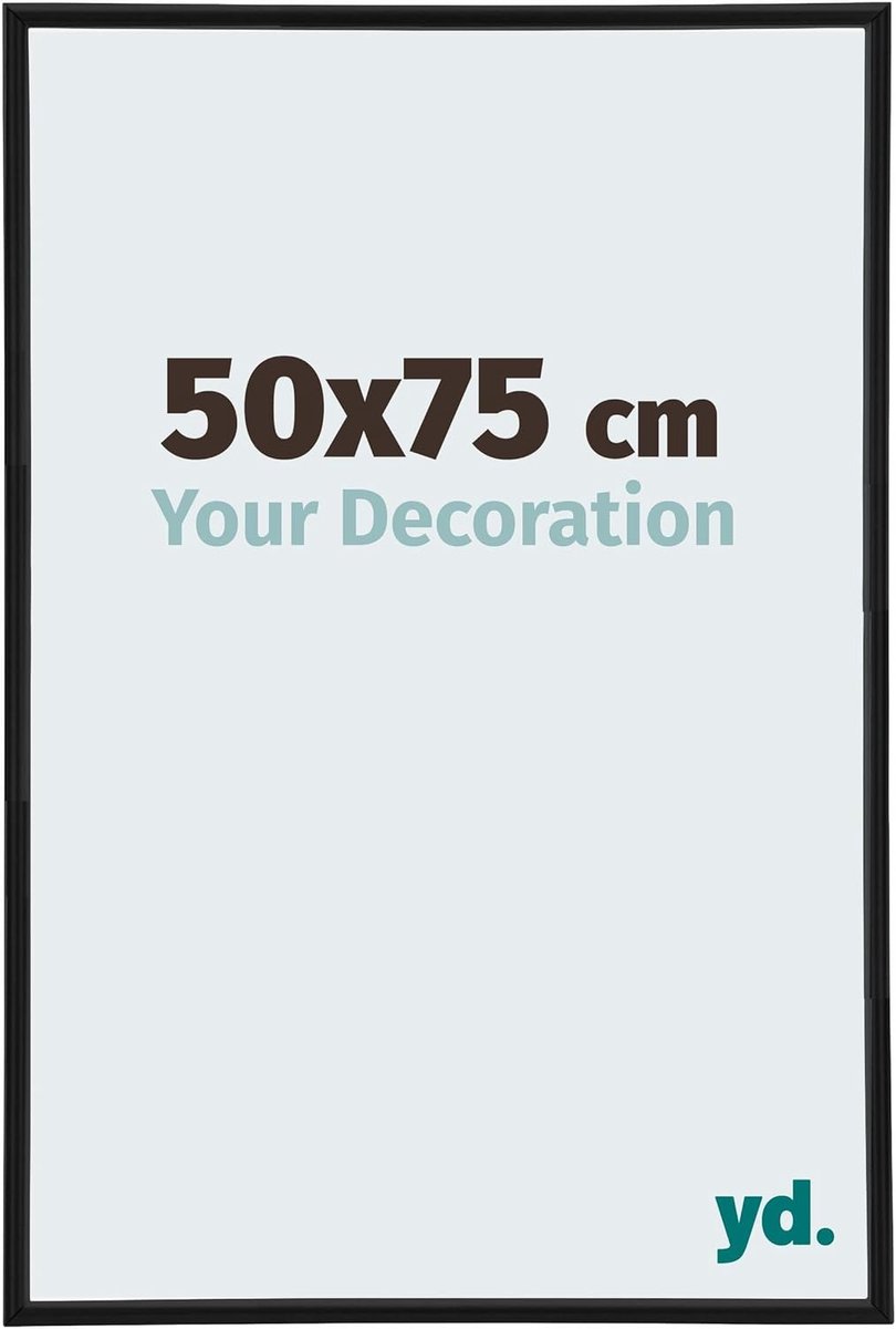 Fotolijst 50x75 cm - Zwart Matt - Kunststof met Acrylglas - Antireflex - Ideaal voor Posters en Foto's - SnelShoppen
