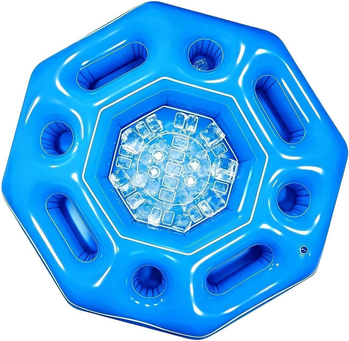 Drijvende Speeltafel - Opblaasbare Tafel - Zwembad Entertainment - Achthoekig Tafelblad - 120x120 cm - Blauw
