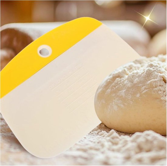 1 stuk flexibele kunststof voor deeg, deegschraper en oppervlakken voor bakproducten, geel, bakgerei voor brood thuis (15 x 10,5 cm) — afbeelding 5